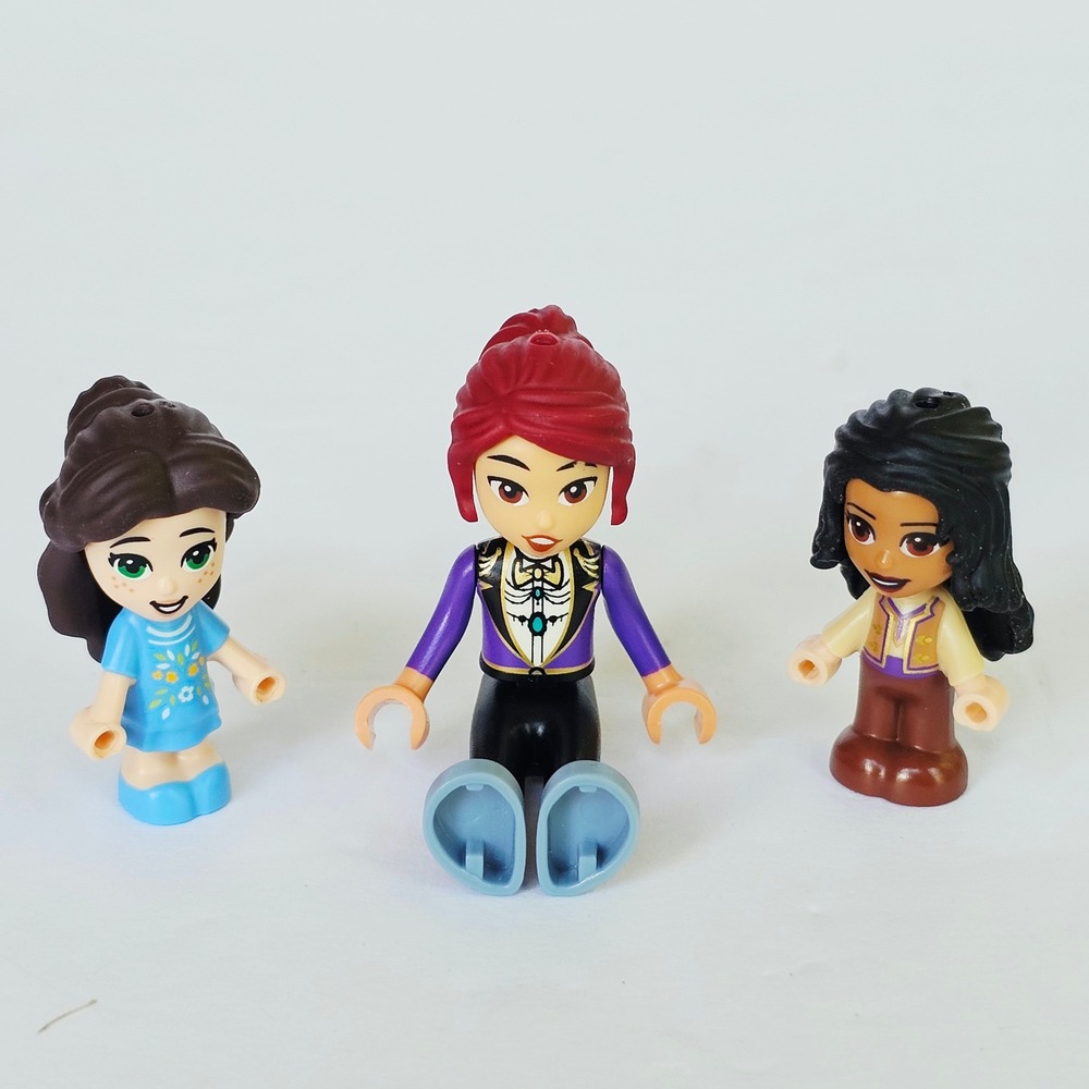 LEGO Mini-doll Hair Pieces Lot of 3 Dark Red Brown Black Friends Elves Parts